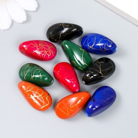 Beads for creativity Plastic "Stone-row" set 10 pcs mix 1.4x1.4x2.5 cm