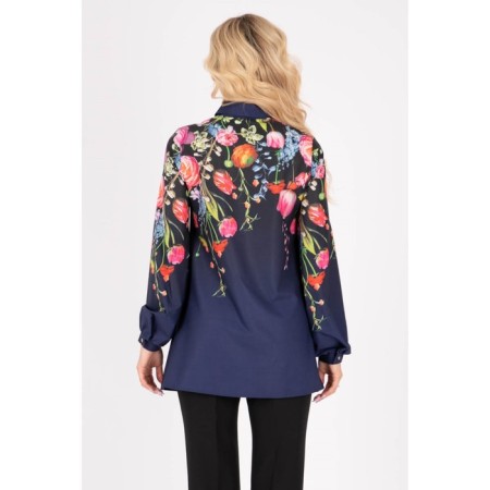 Female blouse, size 46, blue color-1