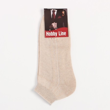 Male socks shortened, beige color, size 25-3