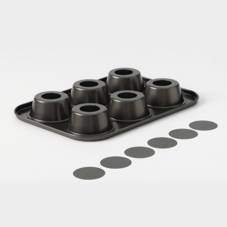 The form for baking the share "Jacqueline. Circle ”, 26 × 18 × 3 cm, 6 cells, a removable bottom, anti -stick coating, black color-7