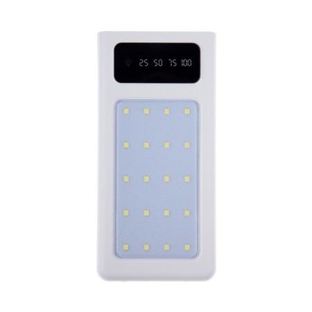 External battery 486, 20,000 mAh, Type-C/Lightning/MicroUSB cables, lantern, white-4