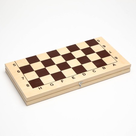 Wooden checkers "Big", board 43x 43 cm, with glue, D checkers 2.8 cm-4