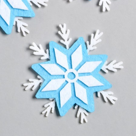 Decor for the creativity of felt "Snowflake with rays" 7.3x7.3 cm