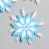 Decor for the creativity of felt "Snowflake with rays" 7.3x7.3 cm