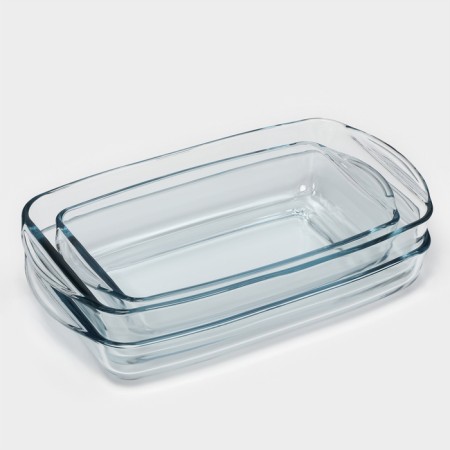 A set of rectangular Borcam baking dishes, 3 items: 1.3 l, 1.95 l, 2.75 liters