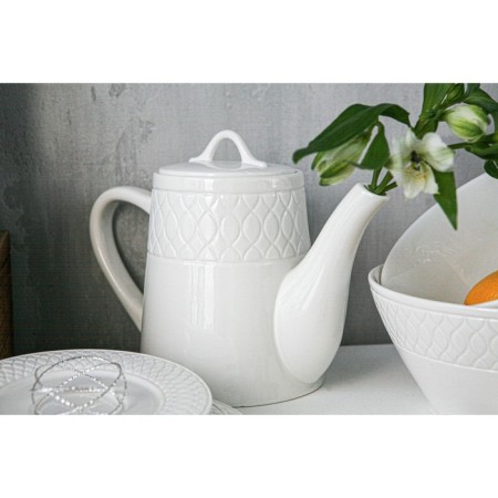 Teapot Porcelain Hot Magistro Argos, 1.4 l, white color-6