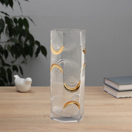 VAZ Glass Table "Milagros" Abstraction, 25x10 cm, transparent