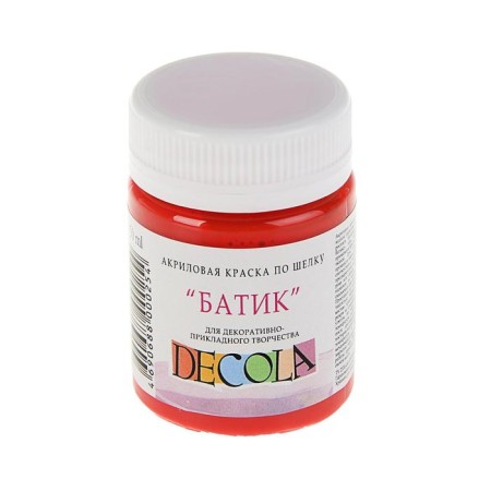 Silk paint "Batik", bank 50 ml, ZHK Decola, red 4428331 (water -based acrylic)