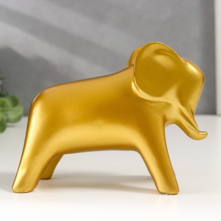 Souvenir Polystone "Golden Elephant" 10.5x6x13.5 cm-4