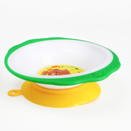 A set of children's utensils "Bear", a plate on a suction cup 250ml, fork, spoon-3
