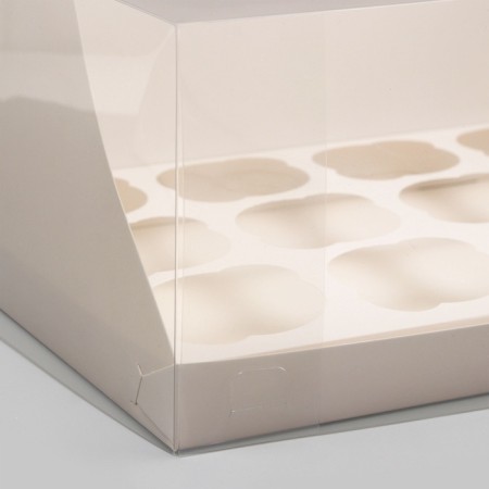 Confectionery folding box for 12 cupcakes white, 31 x 24 x 14 cm-2