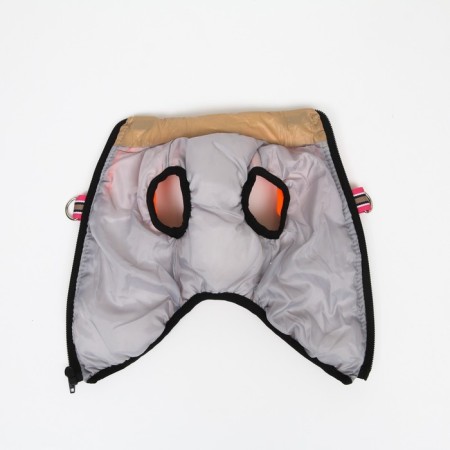 Lightning dog jacket, size 8 (ds 23 cm, og 30, Osh 22 cm), beige with orange-7