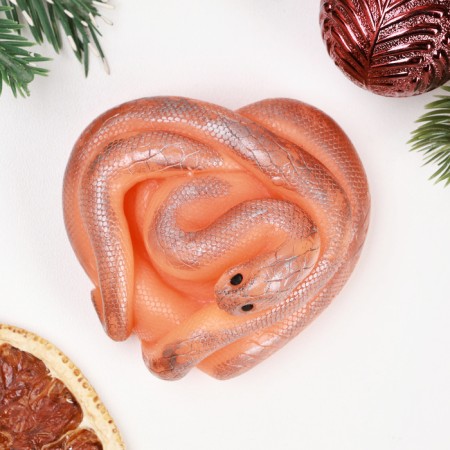 Figure soap "Snake Heart" orange, 85g-4