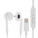 Headphones Exployd Ex-HP-1463, inserts, microphone, wired, 108 dB, 1.2 m, Lightning, white