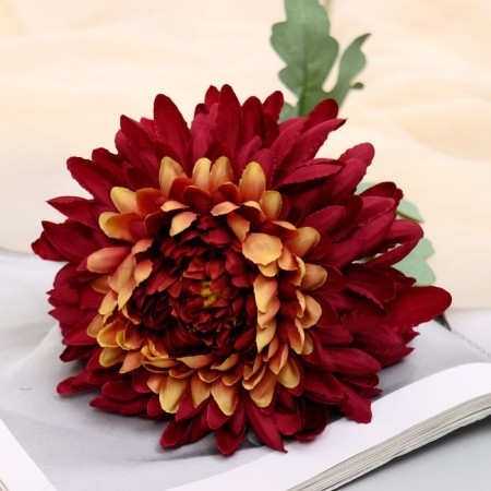 Artificial flowers "Chrysanthemum Garden Galant" 14x57 cm, burgundy-1