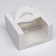 Box under the bento-port with a window, white, 14 x 14 x 8 cm