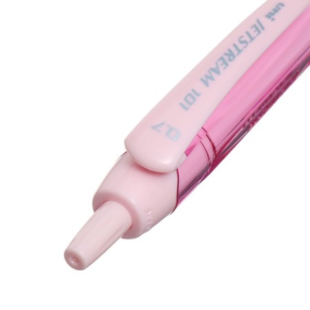A set of ballpoints automatic UNI JetStream SX-101-07FL, 0.7 mm, blue rod, pink case, 3 pieces-4