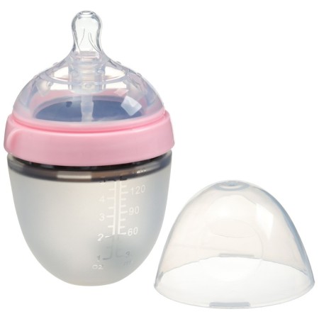 Bottle for feeding M&B, SHG Ø70mm, 150ml., Silicone sausage, pink color-1