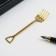Desser fork fornication to the Horty Grandfather, on a gift postcard, 12 x 2 cm.