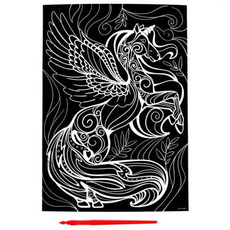 Engraving "Magic Unicorn" with a metallic effect "Gold" A4-3