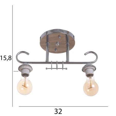 Aleta chandelier BP 2x40W E27 Chrome Model: 2800430-9