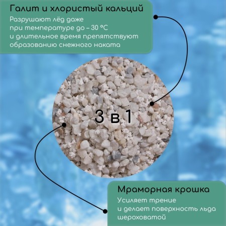 Anti -alter reagent (marble crumbs, halit, calcium chloride), 5 kg, operates at –30 ° C, Greengo-1