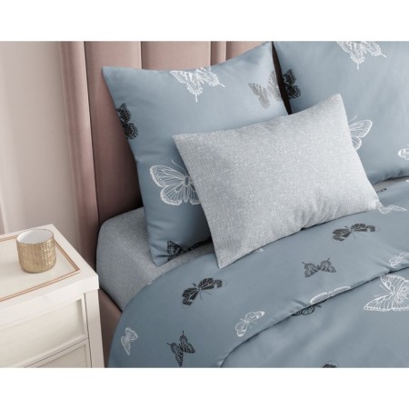 Black and White Butterflies Bed Lowwind, size 200x214 cm, 215x220 cm, 50x70 cm - 2 pcs-2