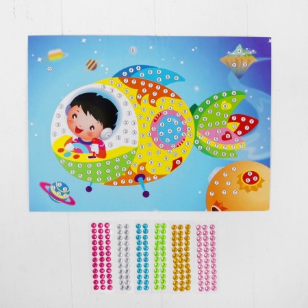 Application with round rhinestones "Cosmos"-1
