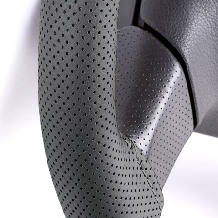 Autoprofi SAM-201 BK (M) steering wheelchair, perforated genuine leather, thread, needle, black color-2