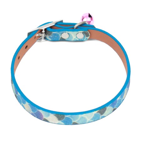 Collar "mermaid", artificial leather, 31 x 1 cm, mix of flowers-1