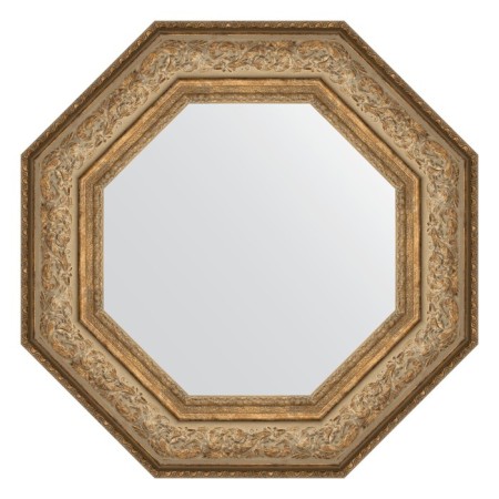 Mirror in the baguette frame, an antique bronze vignette 109 mm, 60.6x60.6 cm