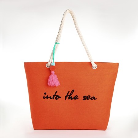 Bag Women's Beach Into the Sea, 50x34.5x14 cm, orange color-1