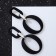 Earrings Metal “Chain” Ring and Oval, 3 links, silver-black color