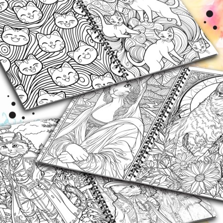 Relax coloring "Catsbuk", 100 pictures, A4 format-4