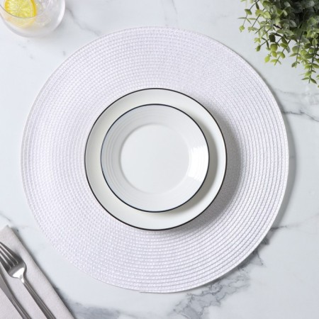 Serving napkin on the table "Loft", d = 38 cm, white color-3