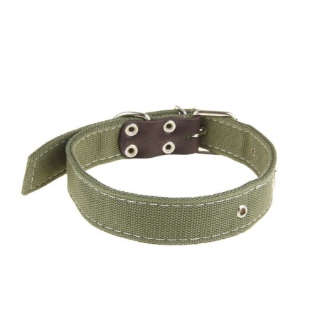 The collar of a canvas two-layer, 68 x 3.5 cm, Osh 30-55 cm, dark green