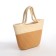 Female wicker bag without fastening, milk/beige color