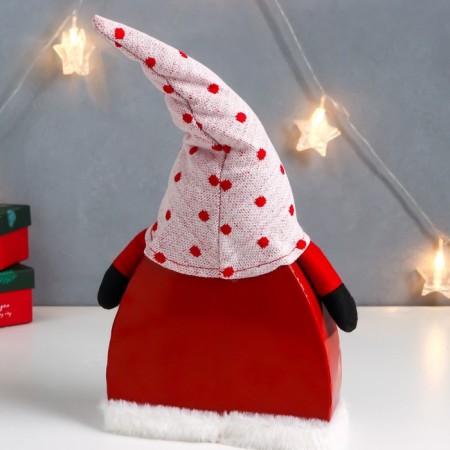 Interior Light doll "Santa Claus in a checkered caftan, a cap in peas, asterisk" 41x24x6 cm 75679-4