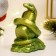 Figure "Snake on Stone" Green with gilding, 9x7x5cm