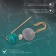 Trio pin, 7 cm, gray-green color in gold
