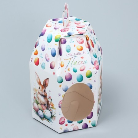 Confectionery box, packaging "Happy Easter", Easter, 8 x 8 x 21 cm-1