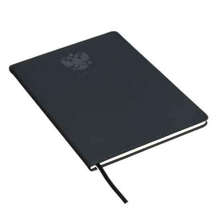 The weekly dated 2025, A4, 64 sheets, Devente.emblem, a solid cover of artificial leather with foam, lies, cream block 70 g/m2, black-1