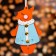 Christmas tree decoration "Fox", MDF, 6.5x10.5 cm