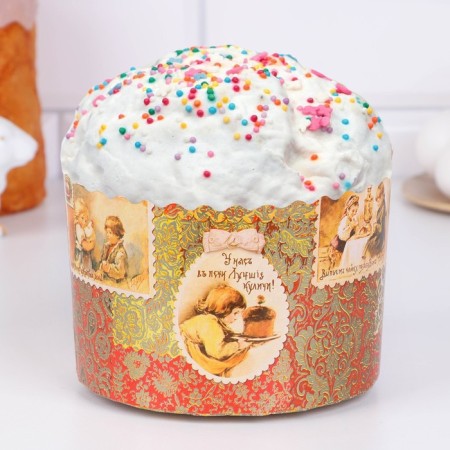 Paper form for the cake "Retro" 134 x 100 mm, (packaging 1400 pcs) mix