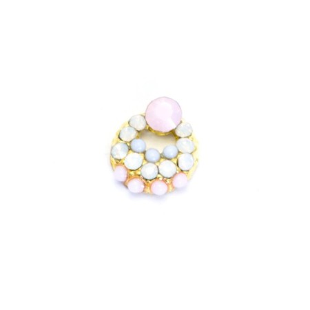 Metal fittings Pole "Ring", with colored stones, 4 pcs