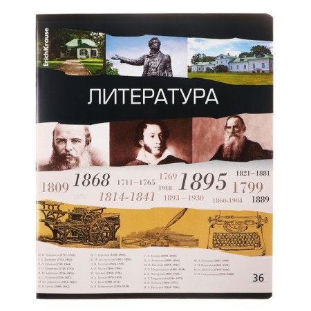 A set of subject notebooks 36 sheets, 12 pieces, Erichkrause "Timeline", coated cardboard, Blok OFSET 100%, information block-3
