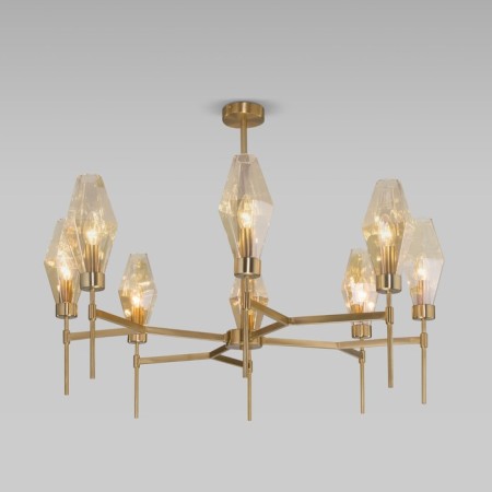 EUROSVET PRISM ceiling lamp 60143/8, E14, 8x60W, 900x900x680 mm, brass color-3