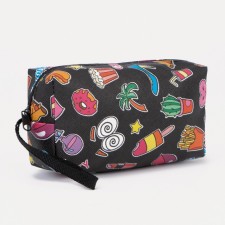 Cosmetic bag with lightning, black/multi -colored color