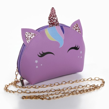 Children's bag for a girl "Magic unicorn" made of artificial leather-1