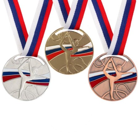 Medal thematic "gymnastics", bronze, d = 5 cm-1
